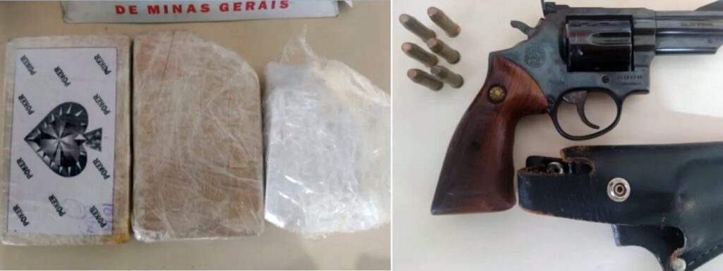 Mulher presa com cocaína, arma e munições