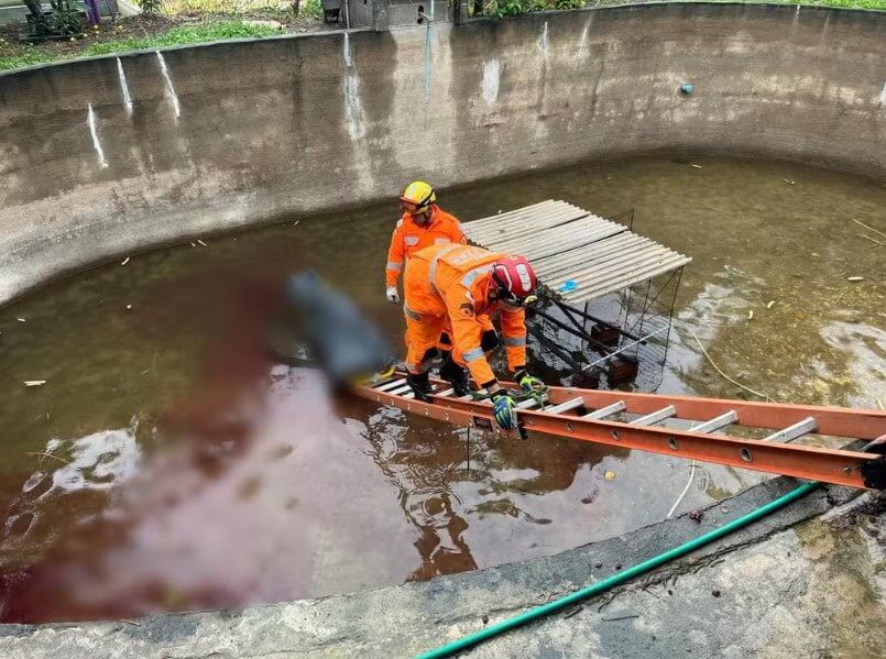 O corpo do idoso foi resgatado por militares do Corpo de Bombeiros