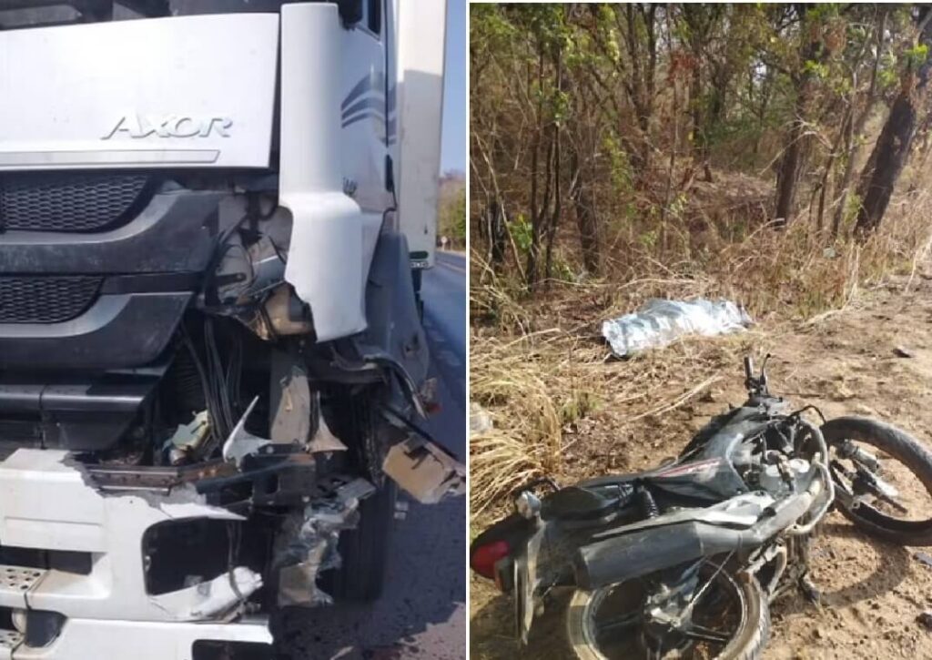 Dois jovens morrem em batida entre moto e caminhão na 365