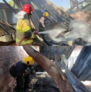 Incêndio provoca prejuízos em depósito de materiais usados