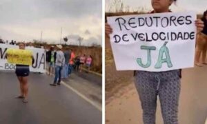 Manifestação contra acidentes interdita trecho da rodovia 251