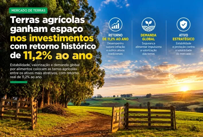 Oferta limitada de propriedades, demanda crescente por alimentos e renda gerada por arrendamentos ampliam o interesse pelo ativo